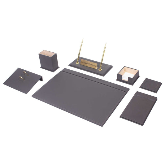 Leather Desk Set-9 Accessories-Desk Organizer-Office Desk Accessories-Desk Pad-Desktop Storage - Desk Set - Desk Accessories