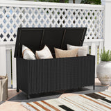 Indoor Outdoor 85 Gallon Storage Container with Waterproof Liner and Universal Wheels