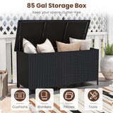 Indoor Outdoor 85 Gallon Storage Container with Waterproof Liner and Universal Wheels
