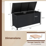 Indoor Outdoor 85 Gallon Storage Container with Waterproof Liner and Universal Wheels