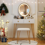 Industrial Makeup Dressing Table with 3 Lighting Modes