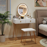 Industrial Makeup Dressing Table with 3 Lighting Modes