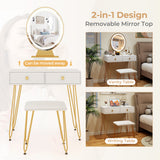 Industrial Makeup Dressing Table with 3 Lighting Modes