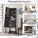 Lockable Mirrored Jewelry Cabinet Armoire Storage Organizer Box