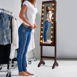 Mirrored Jewelry Cabinet Armoire Organizer w/ LED lights