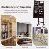 Mirrored Jewelry Cabinet Armoire Organizer w/ LED lights