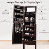 Mirrored Jewelry Cabinet Armoire Organizer w/ LED lights