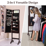 Mirrored Jewelry Cabinet Armoire Organizer w/ LED lights