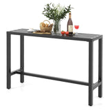 48/55 Inch Outdoor Bar Table with Waterproof Top and Heavy-duty Metal Frame