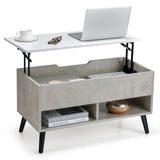 31.5 Inch Lift Top Coffee Table with Hidden Compartment and 2 Storage Shelves