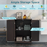 Bathroom Floor Storage Double Door Cupboard Cabinet