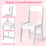 Kids Study Desk and Chair Set with Chair Hutch and Storage Cabinet for 3+ Years Old