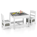 Kids Table Chairs Set With Storage Boxes Blackboard Whiteboard Drawing