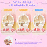 Kids Vanity Set with Lighted Mirror with Adjustable Brightness and Large Drawer