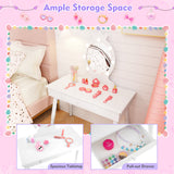 Kids Vanity Set with Lighted Mirror with Adjustable Brightness and Large Drawer
