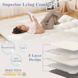 Queen/King/Twin/Full Futon Mattress Floor Sleeping Pad with Washable Cover Beige