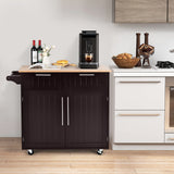 Heavy Duty Rolling Kitchen Cart with Tower Holder and Drawer