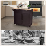Heavy Duty Rolling Kitchen Cart with Tower Holder and Drawer