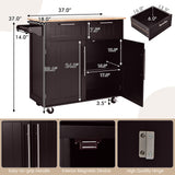 Heavy Duty Rolling Kitchen Cart with Tower Holder and Drawer