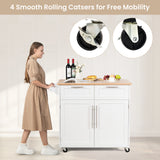 Heavy Duty Rolling Kitchen Cart with Tower Holder and Drawer