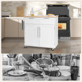 Heavy Duty Rolling Kitchen Cart with Tower Holder and Drawer