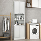 75 Inch Kitchen Pantry Cabinet Tall Cupboard with Doors and Shelves