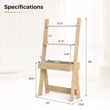 Ladder Shelf Desk Bookcase with Countertop  Drawer and 2 Shelves