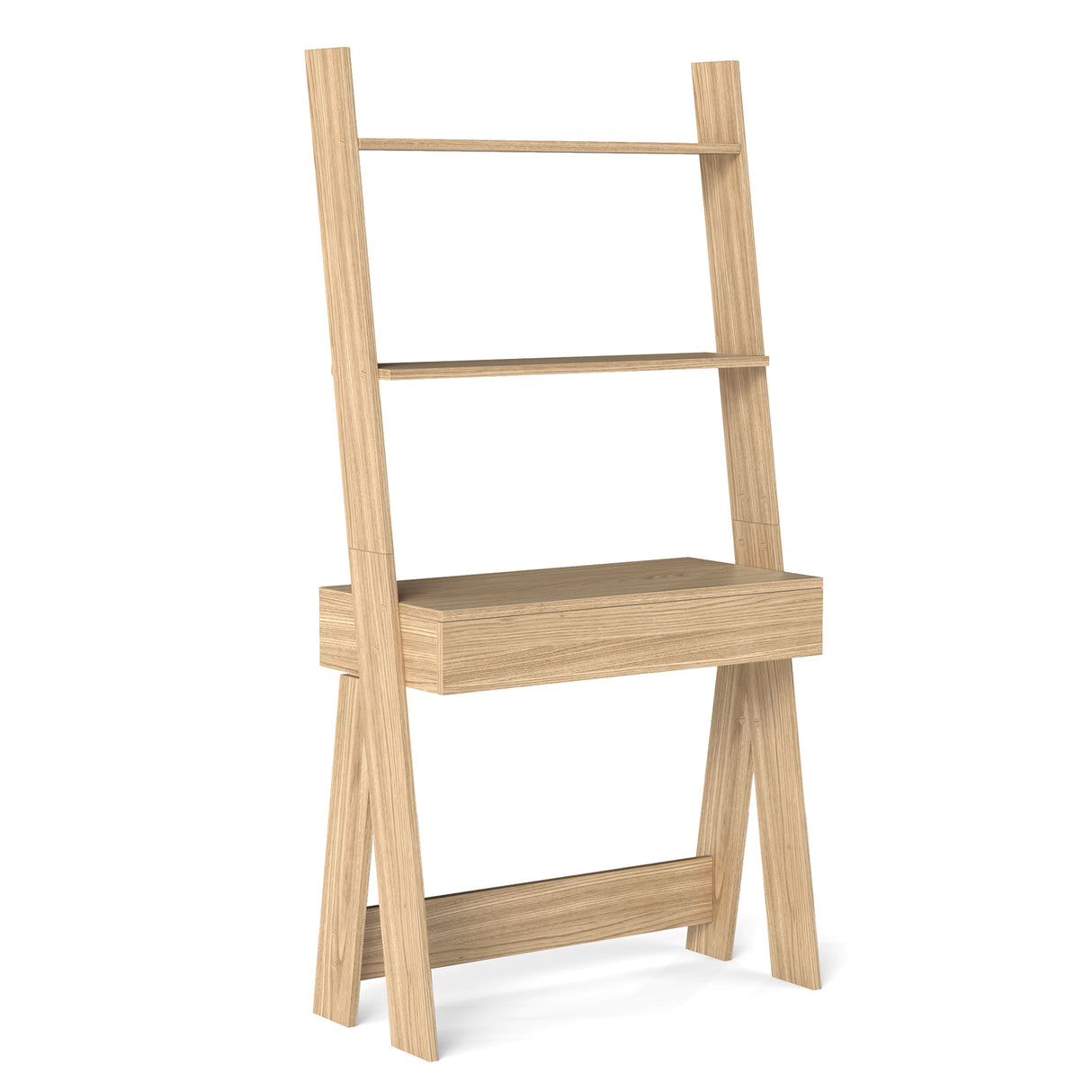 Ladder Shelf Desk Bookcase with Countertop  Drawer and 2 Shelves