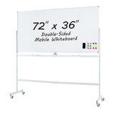 Rolling Double-Sided Magnetic Whiteboard on Wheels with Stand and Aluminum Alloy Frame
