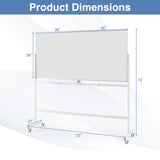Rolling Double-Sided Magnetic Whiteboard on Wheels with Stand and Aluminum Alloy Frame
