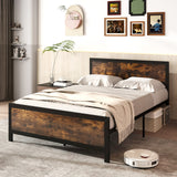Metal Bed Frame with Headboard and Footboard