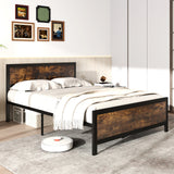 Metal Bed Frame with Headboard and Footboard