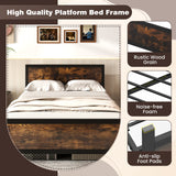 Metal Bed Frame with Headboard and Footboard