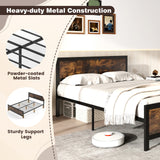Metal Bed Frame with Headboard and Footboard