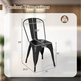 Metal Dining Chairs Set of 4 with Removable Backrest for Dining Room Restaurant Living Room