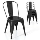 Metal Dining Chairs Set of 4 with Removable Backrest for Dining Room Restaurant Living Room