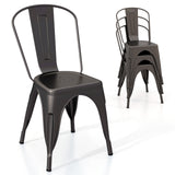 Metal Dining Chairs Set of 4 with Removable Backrest for Dining Room Restaurant Living Room