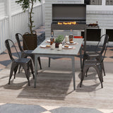 Metal Dining Chairs Set of 4 with Removable Backrest for Dining Room Restaurant Living Room