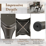 Metal Dining Chairs Set of 4 with Removable Backrest for Dining Room Restaurant Living Room