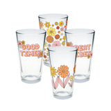 Flower Power Pint Glass Set