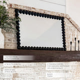 Black Beaded Carved Wood Wall Mirror