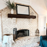 Black Beaded Carved Wood Wall Mirror