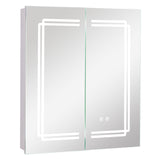 2 Doors Bathroom Mirror Medicine Wall Cabinet with Lights