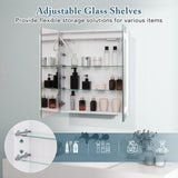 2 Doors Bathroom Mirror Medicine Wall Cabinet with Lights