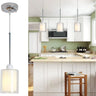 Modern Glass Pendant Light with Chrome Nickel Finish for Kitchen Island