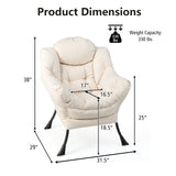 Modern Polyester Fabric Lazy Chair with Steel Frame and Side Pocket