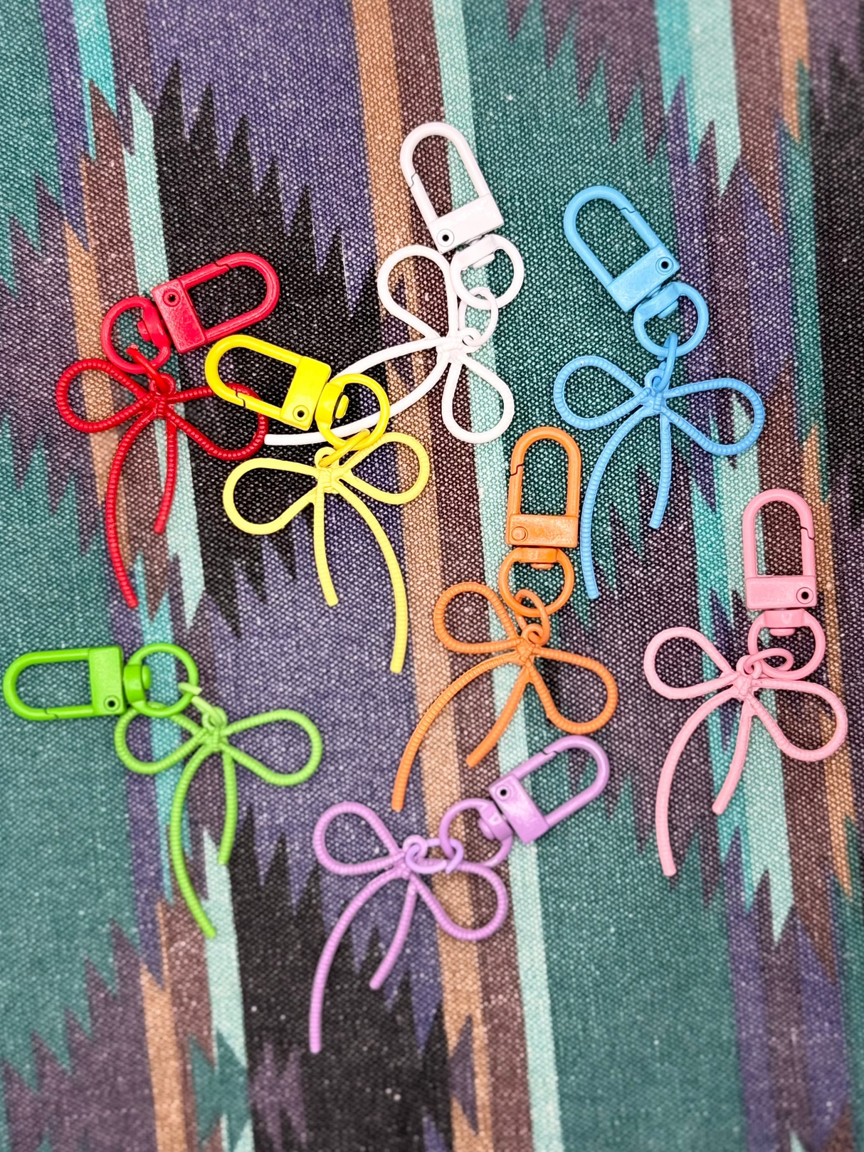 Colorful Bow Metal Keychain and Bag Charm