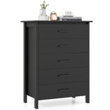 Modern 5-Drawer Multipurpose Chest Dresser with Metal Handles