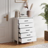 Modern 5-Drawer Multipurpose Chest Dresser with Metal Handles