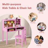 Kids Desk and Chair Set with Hutch and Bulletin Board for 3+ Kids